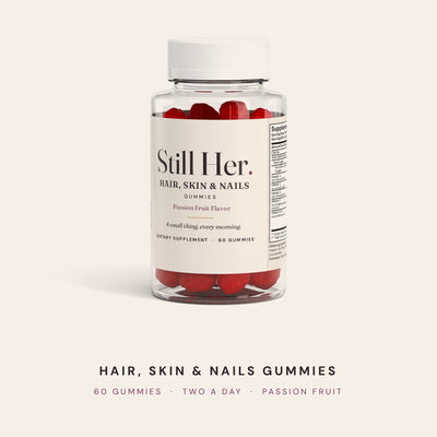 Still Her. Hair, Skin & Nails Gummies bottle, 60 gummies, passion fruit flavor