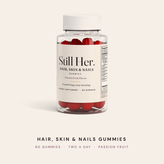 Still Her. Hair, Skin & Nails Gummies bottle, 60 gummies, passion fruit flavor